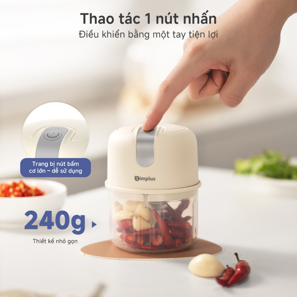 Simplus Máy xay thịt mini cầm tay Máy xay đa năng gia dụng  Máy xay đa năng chuẩn thực phẩm DDJR007 | BigBuy360 - bigbuy360.vn