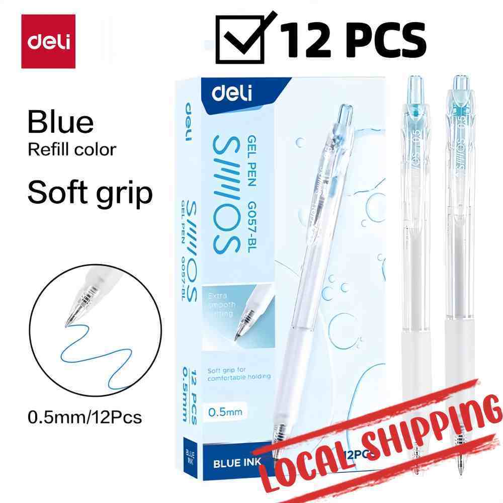 Bút Gel Deli A057B Mực Đen Ngòi Refill Chính Hãng Bút Viết Học Sinh 0.5Mm Đồ Dùng Văn Phòng Phẩm.