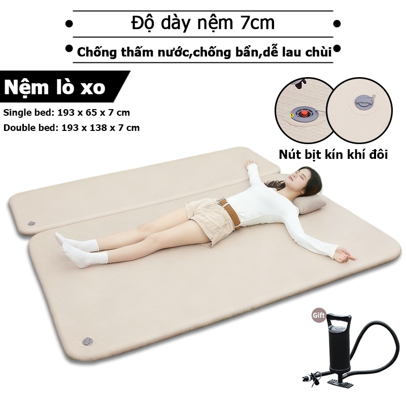 7cm nệm hơi Dã Ngoạ gấp gọn,nệm cắm trại,nệm hơi 1-2 người