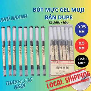  Bút Muji bản dupe bút gel đen xanh đỏ viết đều mực phụ kiện văn phòng phẩm 