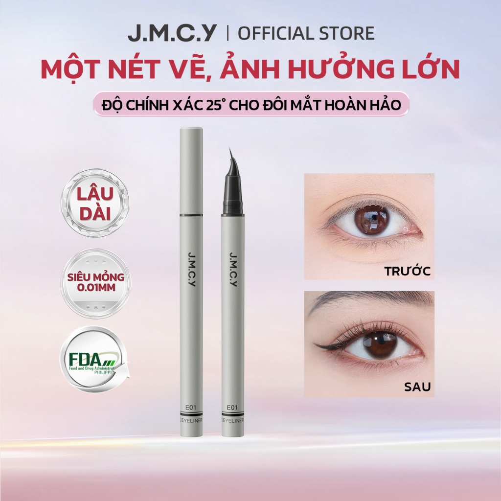 COD Bút kẻ mắt JMCY Độ chính xác chống thấm nước 25° góc Eyeliner nhìn cho vẻ ngoài có cánh dễ dàng 