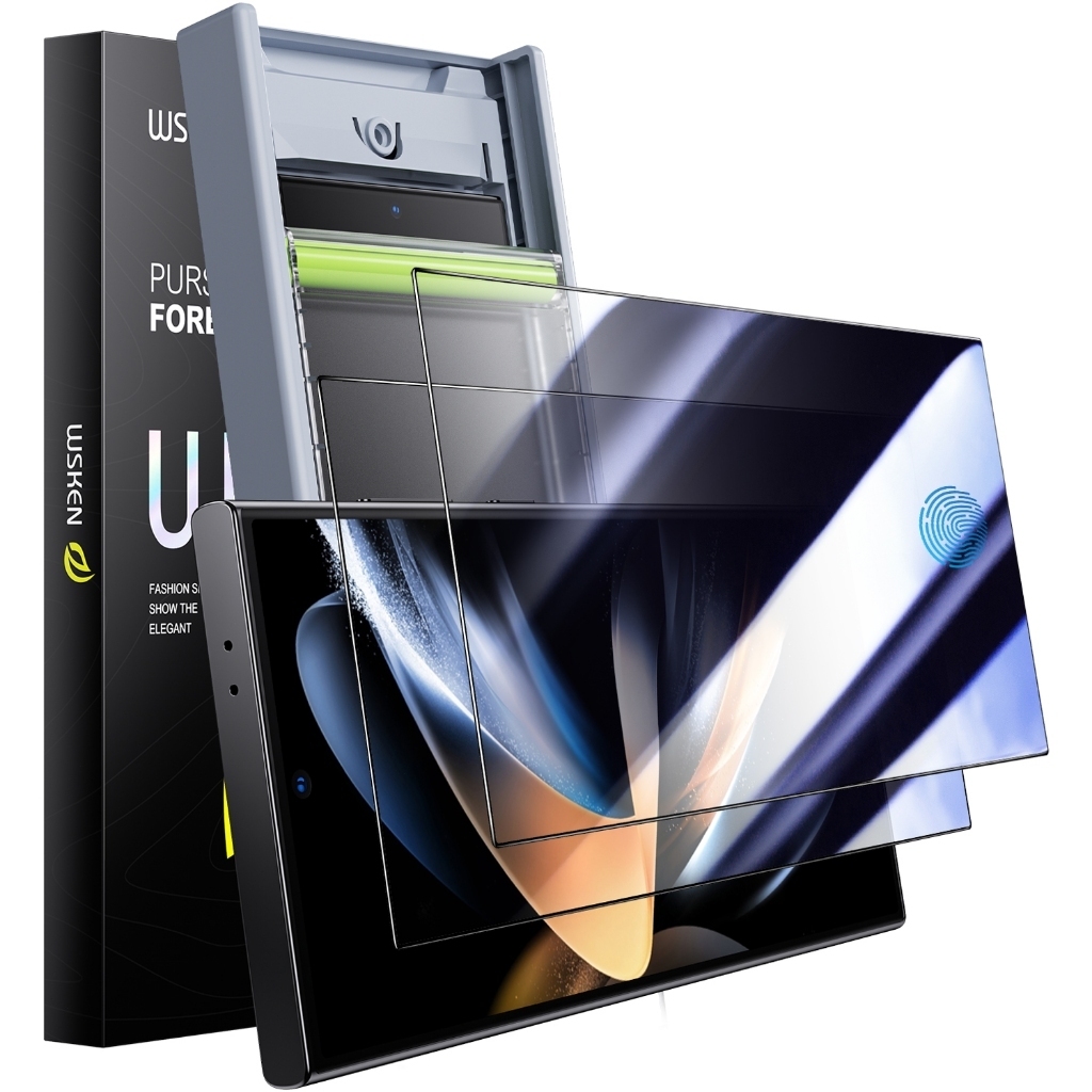 Kính cường lực chống trầy xước 2 mảnh Wsken 9H cho Samsung Galaxy S24 Ultra / S25 Ultra có hỗ trợ mở