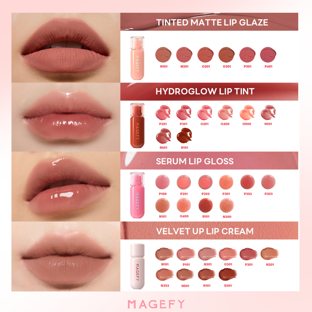 MAGEFY Son Tint Watery Glow Hiệu Ứng Mặt Gương, Dưỡng Ẩm 12H  KHÔNG DÍNH CỐC MF-L02 | BigBuy360 - bigbuy360.vn