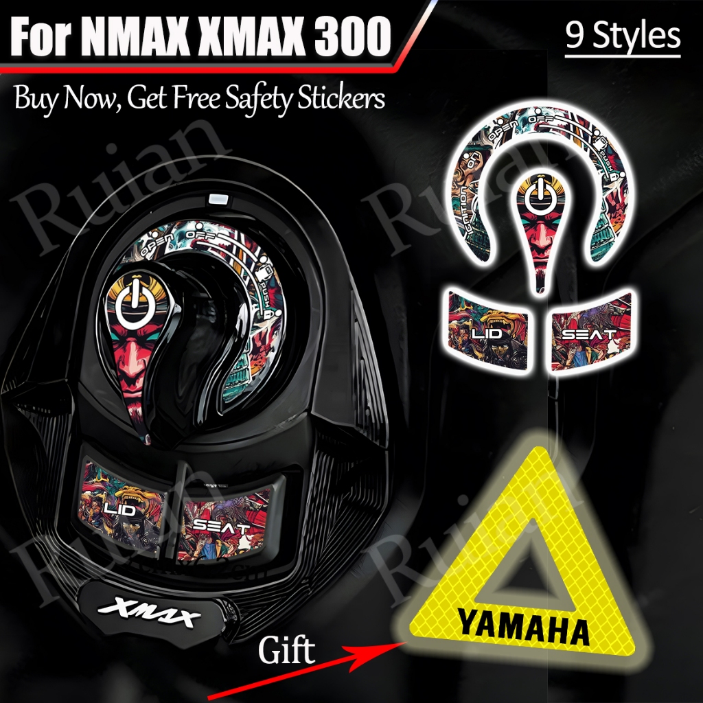 Nhãn dán công tắc đánh lửa xe máy NMAX 300 nhãn dán lỗ khóa thích hợp cho NMAX XMAX 300 cảnh báo hìn