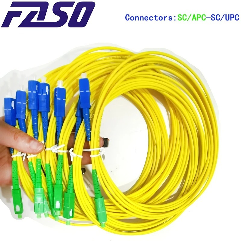 20 Chiếc G652D 3.0 Mm Cáp Fibra Optica OEM SC APC SC UPC Sợi Quang Patch Cord Simplex SingleMod Sợi 