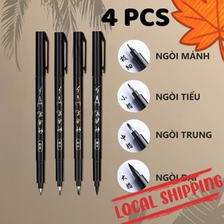 Bút viết thư pháp chữ Hán Calligraphy - brush pen nhiều kích cỡ ngòi có thể đổ thêm mực 