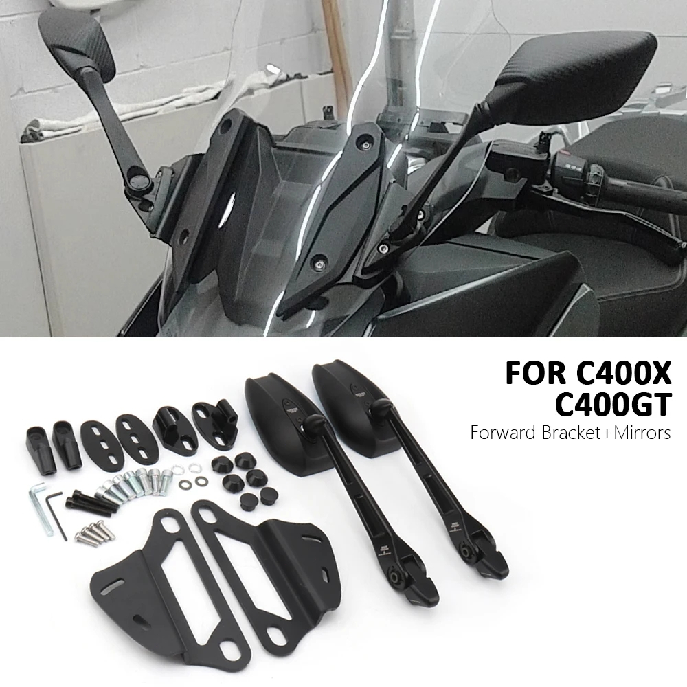 Xe Máy Gương Chiếu Hậu Giá Đỡ Gương Bên Gắn Giá Đỡ Màu Đen Cho Xe BMW C400X C 400 X c400x C400GT C 4