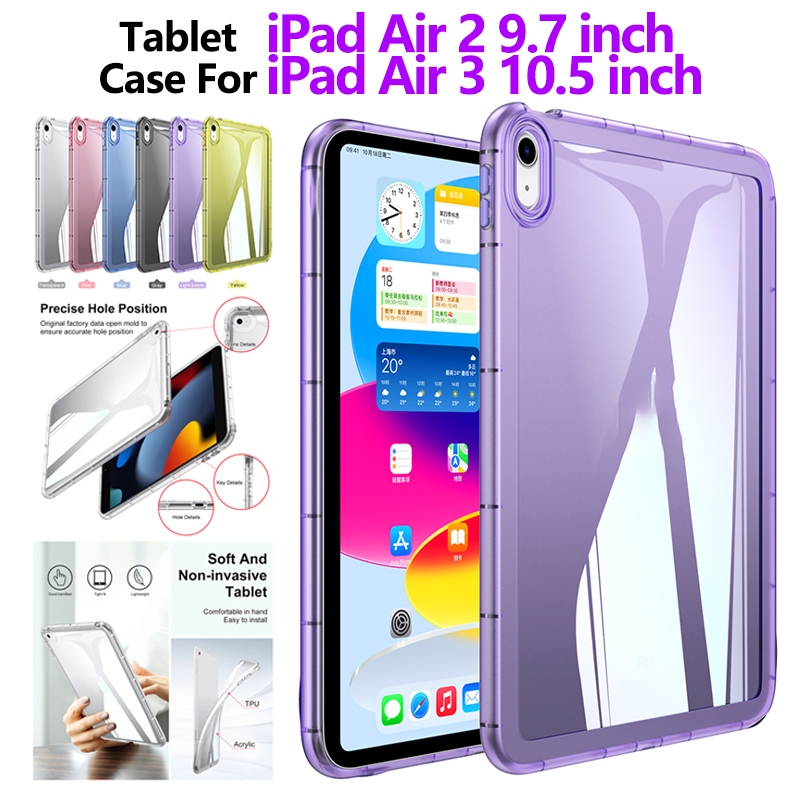 Dành cho iPad Air 2 9.7 '' ipad Air3 10.5 inch 2019 Vỏ máy tính bảng chống sốc trong suốt TPU chất l