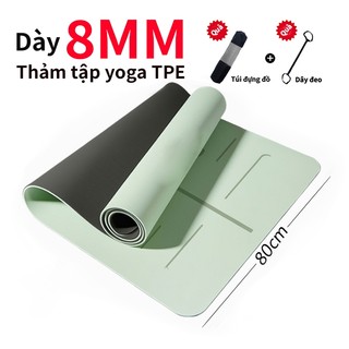  Thảm tập Yoga TPE Làm dày Yoga Matt Chống trượt 60CM 80CM Thảm tập thể dục 