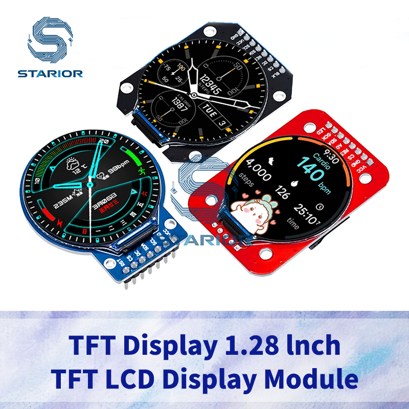 1 Mô-đun màn hình LCD TFT tròn 1,28 Inch (240x240 RGB) – Trình điều khiển GC9A01, Giao diện SPI 4 dâ