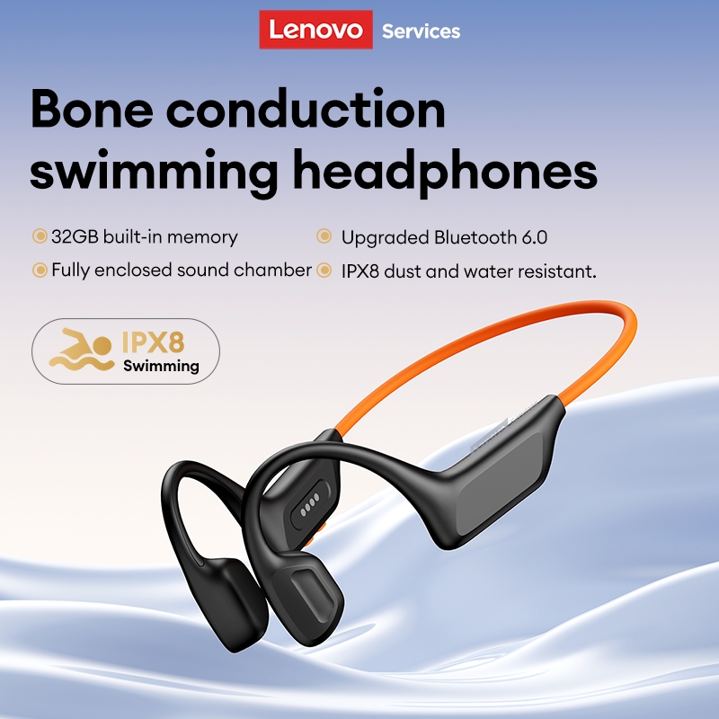Tai nghe dẫn truyền xương Lenovo S106 và tai nghe bơi lội chống nước IPX8 với bộ nhớ 32GB và Bluetooth 6.0 plus | BigBuy360 - bigbuy360.vn