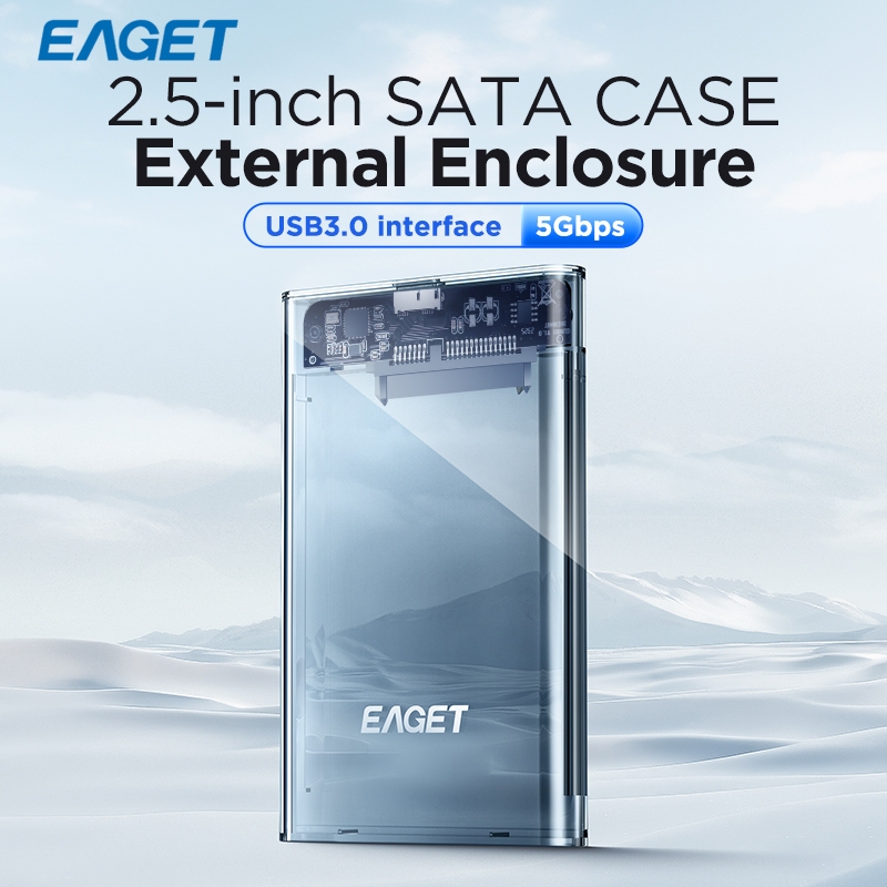EAGET E15 2.5 inch SATA SSD & HDD Vỏ di động trong suốt có màn hình đèn thông minh (5Gbps) | BigBuy360 - bigbuy360.vn