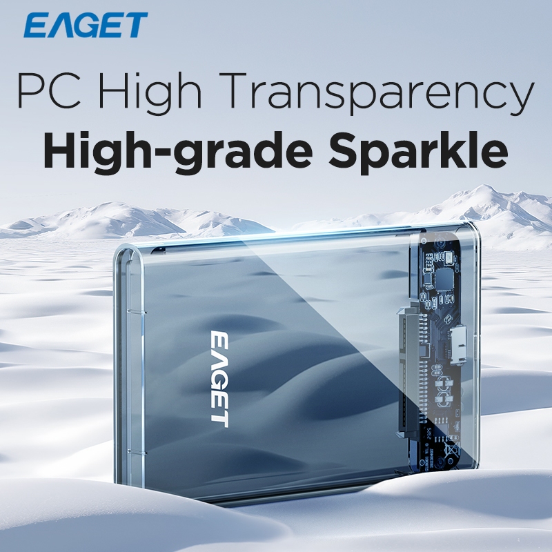 EAGET E15 2.5 inch SATA SSD & HDD Vỏ di động trong suốt có màn hình đèn thông minh (5Gbps) | BigBuy360 - bigbuy360.vn