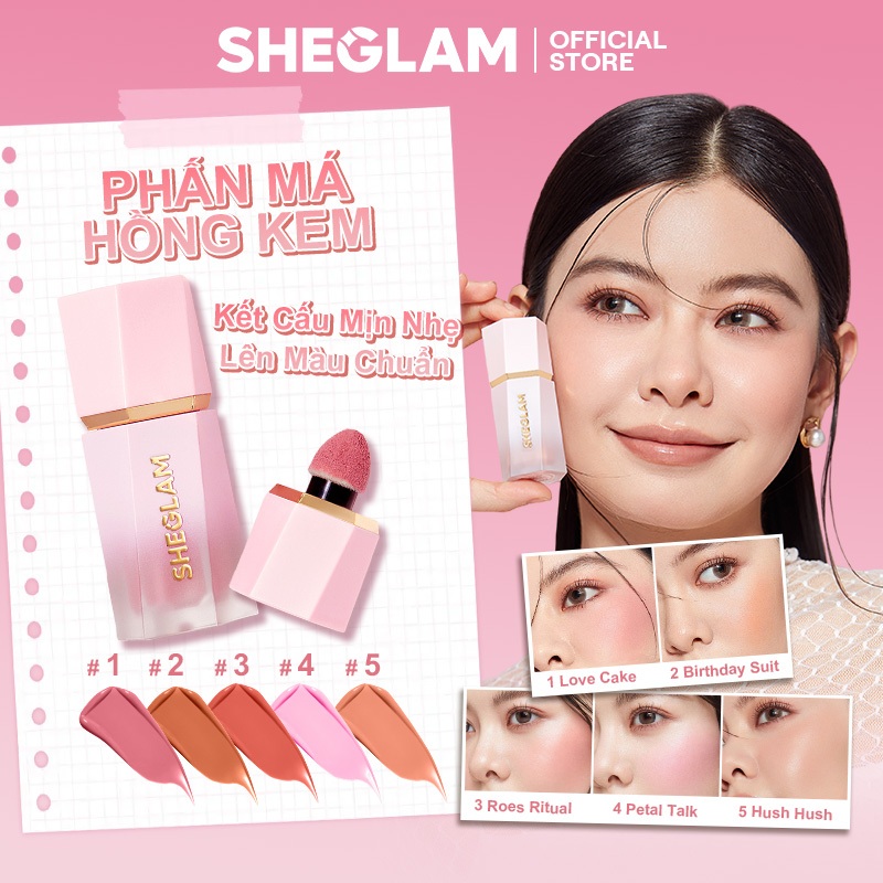 Phấn Má Hồng Kem SHEGLAM Kết Cấu Mịn Nhẹ Lên Màu Chuẩn Makeup Tự Nhiên Chất Kem Mịn, Lâu Trôi, | BigBuy360 - bigbuy360.vn