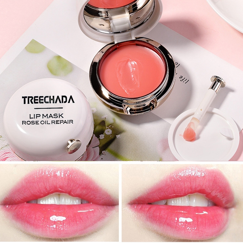 Thái Lan TREECHADA Rose Sleep Lip Mask dưỡng ẩm và làm sáng đường môi Mặt nạ môi TR 13g