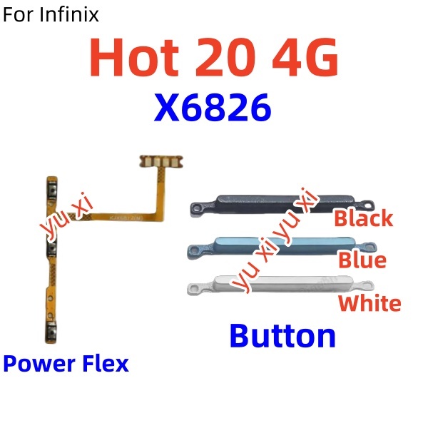 Dành Cho Infinix Hot 20 4G X6726 X6726B X6726C BẬT TẮT Nút Âm Lượng Điều Khiển Cáp Mềm yuxi