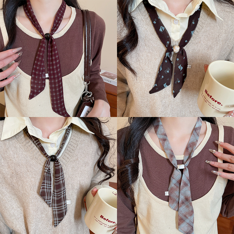 Drejew Khăn Có Họa Tiết với Dây Buộc Tóc, Phụ Kiện Tóc Retro Thời Trang, Thích Hợp Sử Dụng Hàng Ngày và Làm Quà Tặng