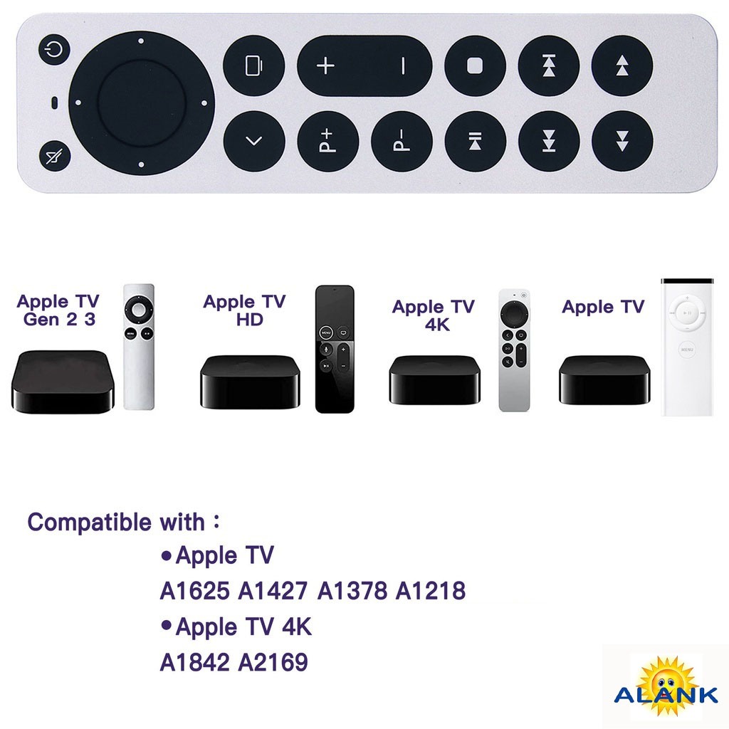 ALANK— Remote điều khiển apple tv box Điều Khiển for Thương hiệu TV + TV box (2 in 1)  A1625 A1427 A