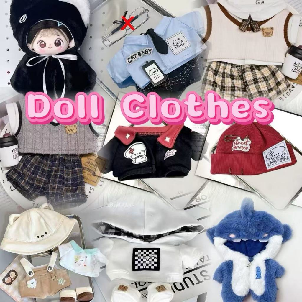 Doll's Clothes Quần áo búp bê Cotton cho quần áo trẻ em 20cm Ngôi sao dễ thương Búp bê trang điểm Bộ