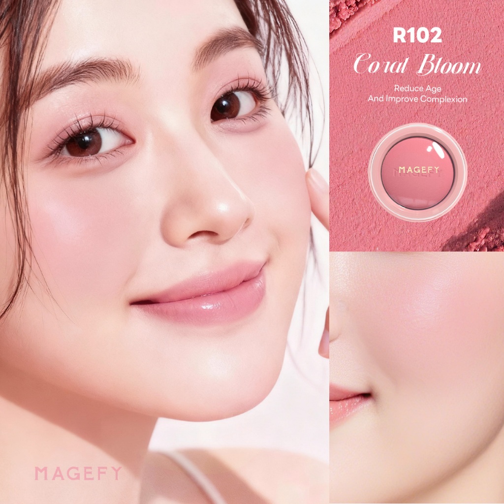 MAGEFY Bột Blush Đơn Sắc Chống Thấm Nước Lâu Dài Đĩa Đào Cam Mềm Sương Mờ Tự Nhiên Blush MF-F05 | BigBuy360 - bigbuy360.vn