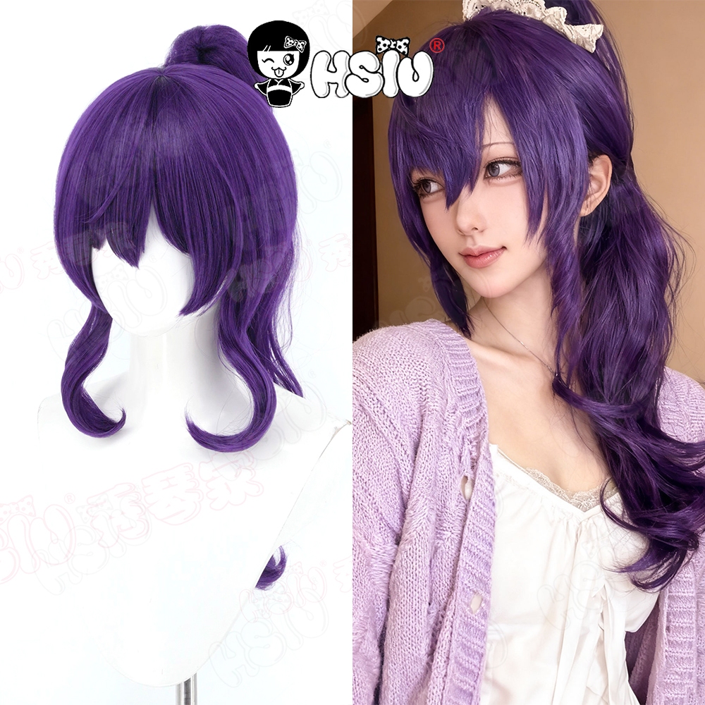 Tóc giả cosplay Asahina Mafuyu - Tóc tổng hợp màu tím đậm 65cm, kèm mũ tóc giả