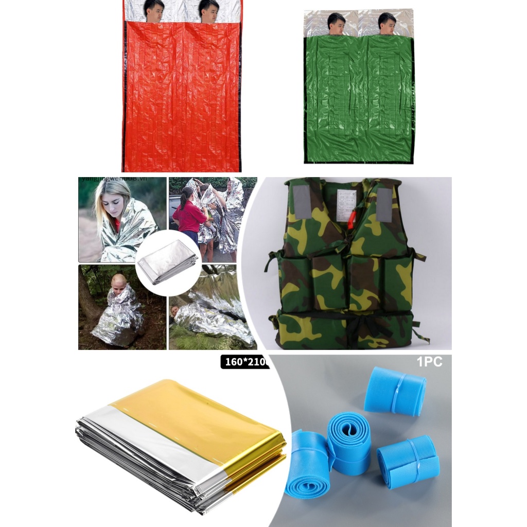 Outdoor emergency rescue blanket, waterproof and warm survival blanket, sleeping bag, life jacket, l