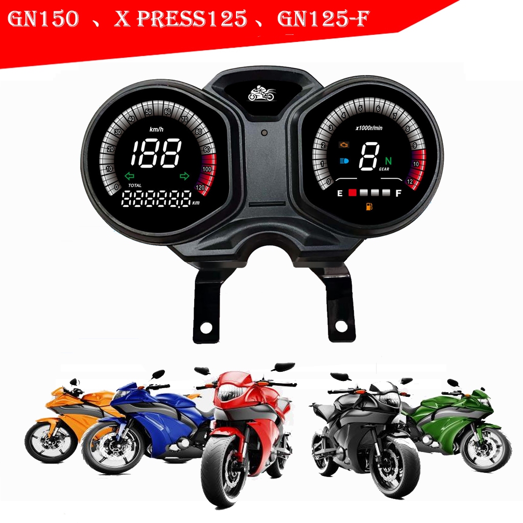 GN125 Retro Xe Máy Dụng Cụ Kỹ Thuật Số GN150 Điện Tử Đồng Hồ Tốc Độ Màu Sắc Gradient Đồng Hồ Bấm Giờ