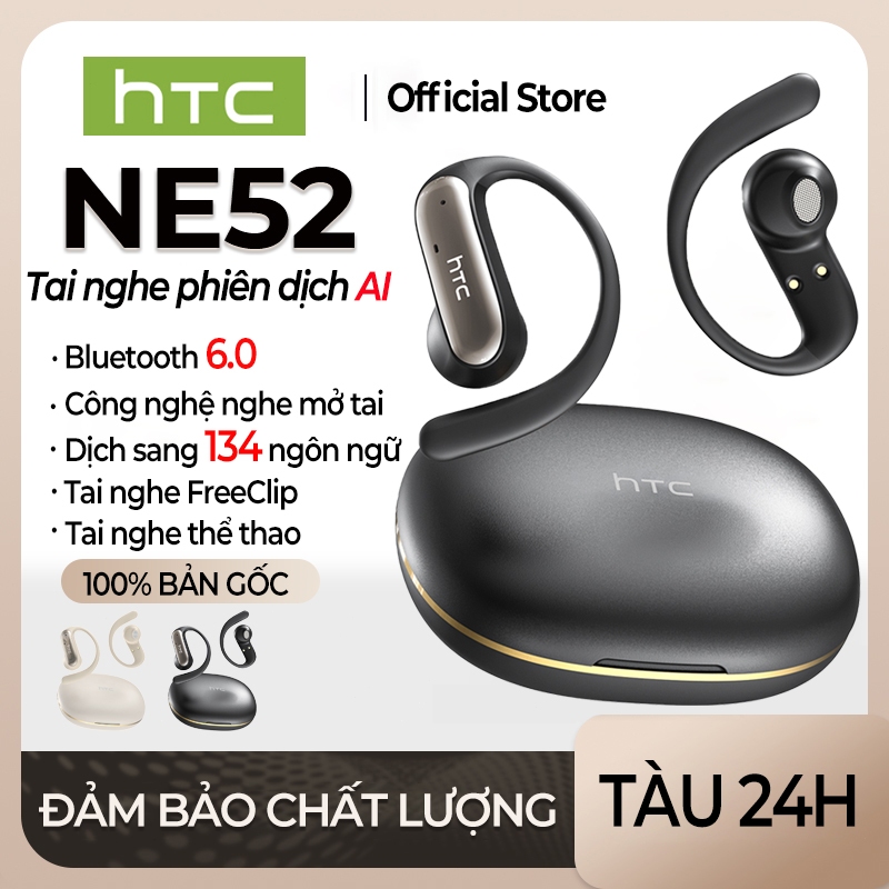 HTC NE52 Tai nghe dịch thuật AI Bluetooth 6.0 Tai Nghe Phiên Dịch AI Tai nghe Bluetooth 360°ACS Chất
