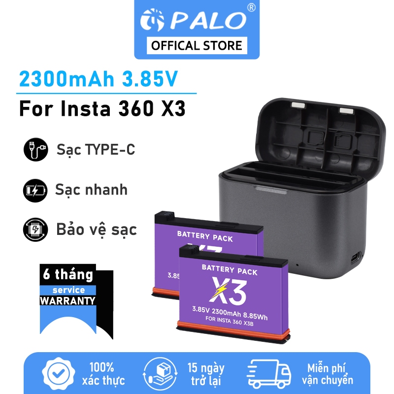 Sạc pin PALO Insta360 X3 / X4 Insta360 X3 Insta360 X3 Pin có thể thu vào