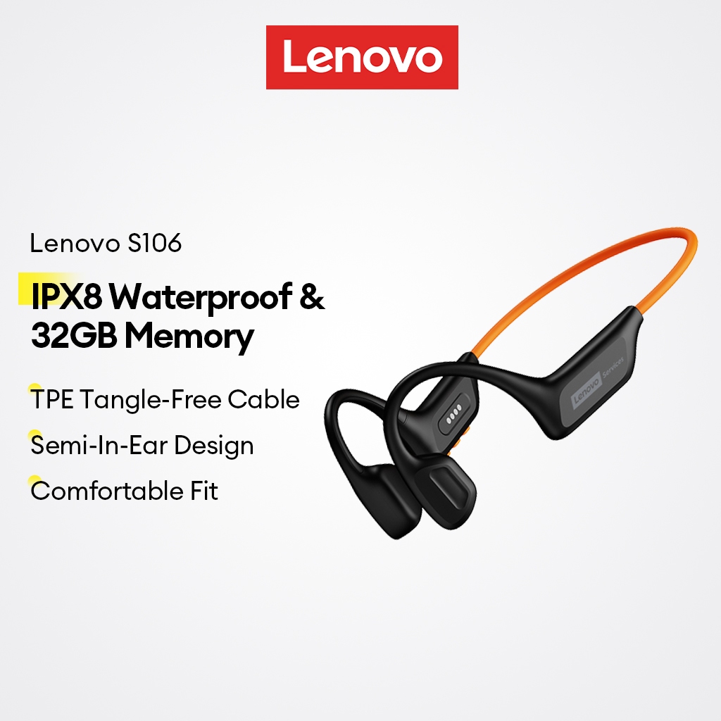 Tai nghe dẫn truyền xương Lenovo S106 và tai nghe bơi lội chống nước IPX8 với bộ nhớ 32GB và Bluetooth 6.0 plus | BigBuy360 - bigbuy360.vn
