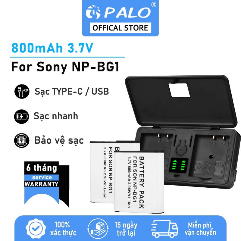Bộ sạc pin máy ảnh PALO NP-BG1Cho Sony HX5V HX7V HX9V HX10V HX30 W