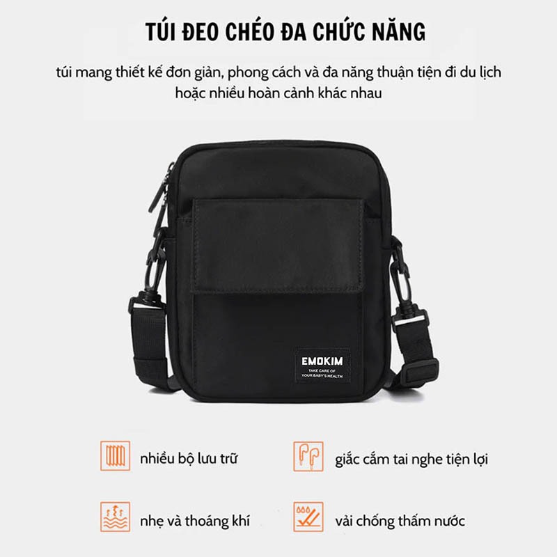 Túi chéo nam mini phong cách công sở  chất liệu Oxford bền đẹp thiết kế đơn giản nhẹ nhàng | BigBuy360 - bigbuy360.vn