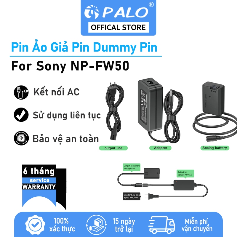 Pin giả PALO Sony NP-FW50 thích hợp cho Sony A7 A7S A7R A72 A7R2