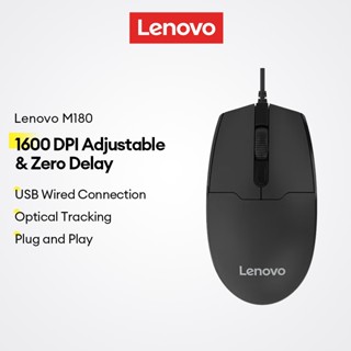 Chuột Lenovo M180 Chuột Có Dây USB 800 / 1200 / 1600 DPI Chuột Quang Cho Máy Tính Laptop Nhạy Cảm Và Không Trễ