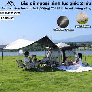 Lều cắm trại,Lều lục giác tự bung 6-8 người ,mountainhiker,chống mưa, chống côn trùng-SZK1266