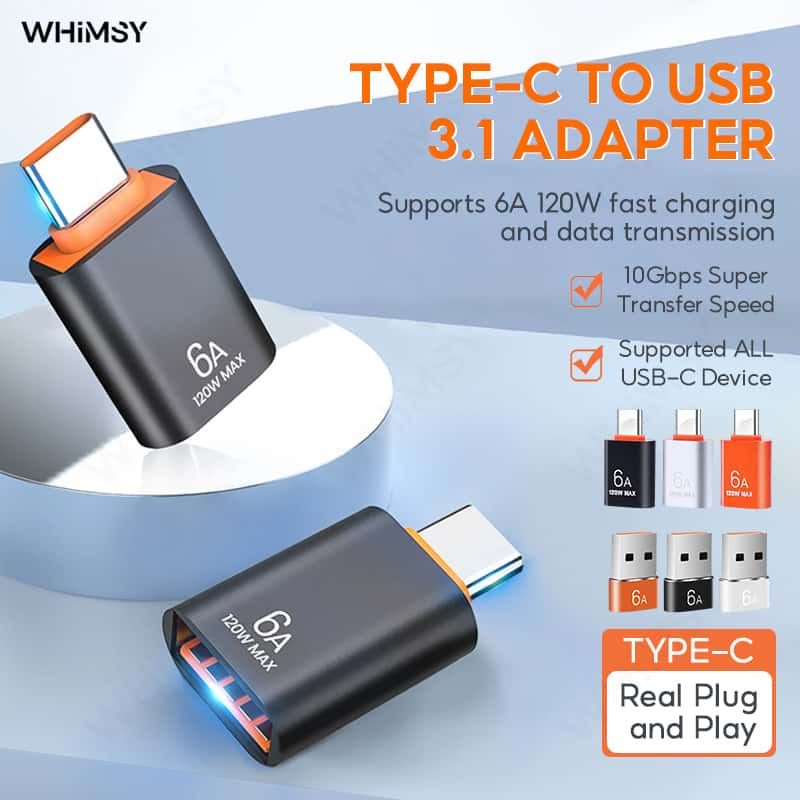 Công Chuyển Đổi Type C OTG USB To Type C Đầu Chuyển Type C Bộ Chuyển Đổi Sạc Nhanh 6A Cắm Là Dùng