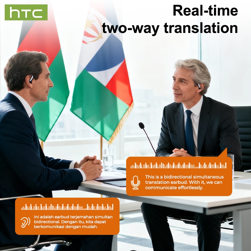 HTC NE63 Tai Nghe Phiên Dịch AI Tai nghe không dây Bluetooth 6.0 Màn hình LED Tai nghe doanh nhân Tai nghe stereo 3D Có micro Âm nhạc Hifi Chống nước Tai nghe thể thao | BigBuy360 - bigbuy360.vn