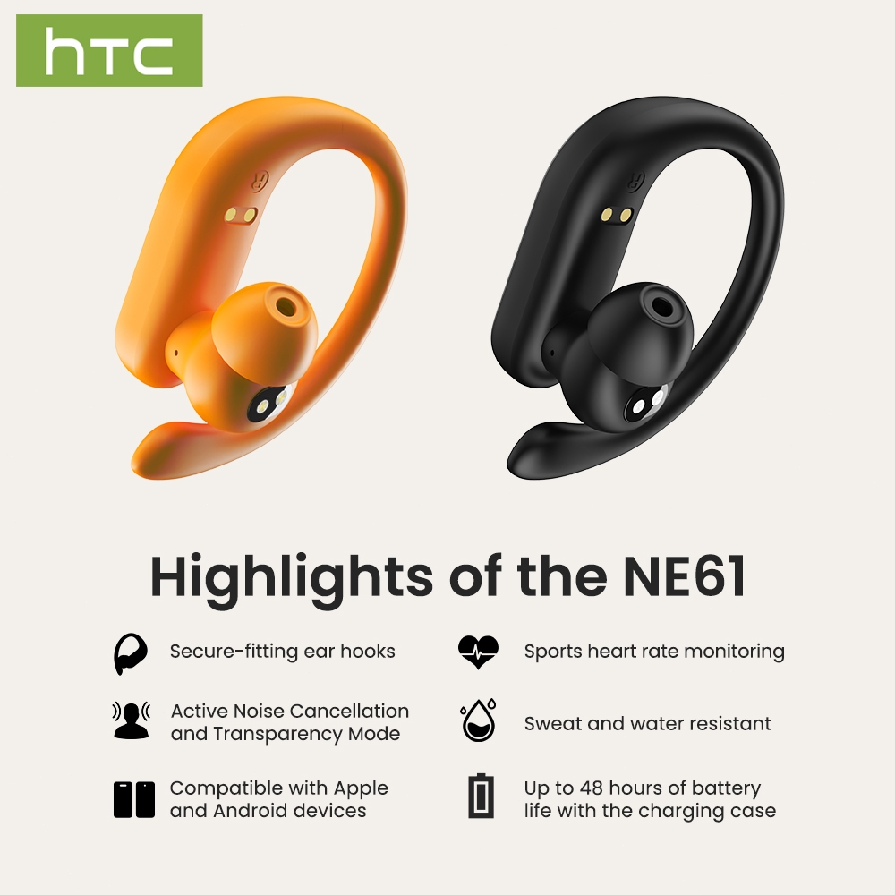 HTC NE61 Tai Nghe Phiên Dịch AI Dịch thuật thời gian thực Al Smart Bluetooth 6.0 Chống ồn Tai nghe Bluetooth đo nhịp tim Tai nghe không dây Màn hình cảm ứng LED Âm thanh nổi HiFi Tai nghe nhét tai không dây | BigBuy360 - bigbuy360.vn