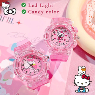 Đồng hồ kỹ thuật số LED Hello Kitty đầy màu sắc dễ thương, phong cách trẻ em chất lượng cao