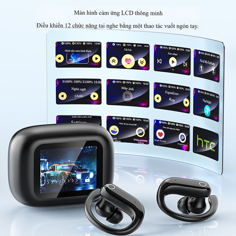 HTC NE61 Tai nghe Bluetooth không dây OWS Theo dõi nhịp tim và oxy trong máu Hộp sạc Bluetooth 6.0 IPX5 Micro tích hợp chống nước | BigBuy360 - bigbuy360.vn