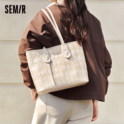 Túi Tote Semir Nữ 2025 Mới Nhẹ Nhàng Kim Cương Đơn Vai Dung Tích Lớn Đi Lại Túi Xách Phong Cách Thanh Lịch