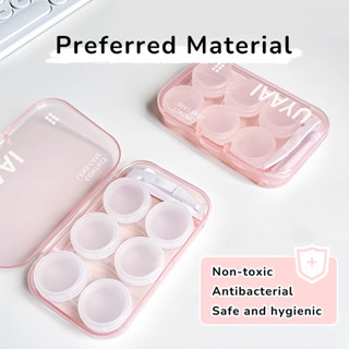  Ống kính tiếp xúc UYAAI MCK1 Hộp đựng ống kính Cốc dính Ống kính tiếp xúc 3 cặp có nhíp Hộp màu hồng 