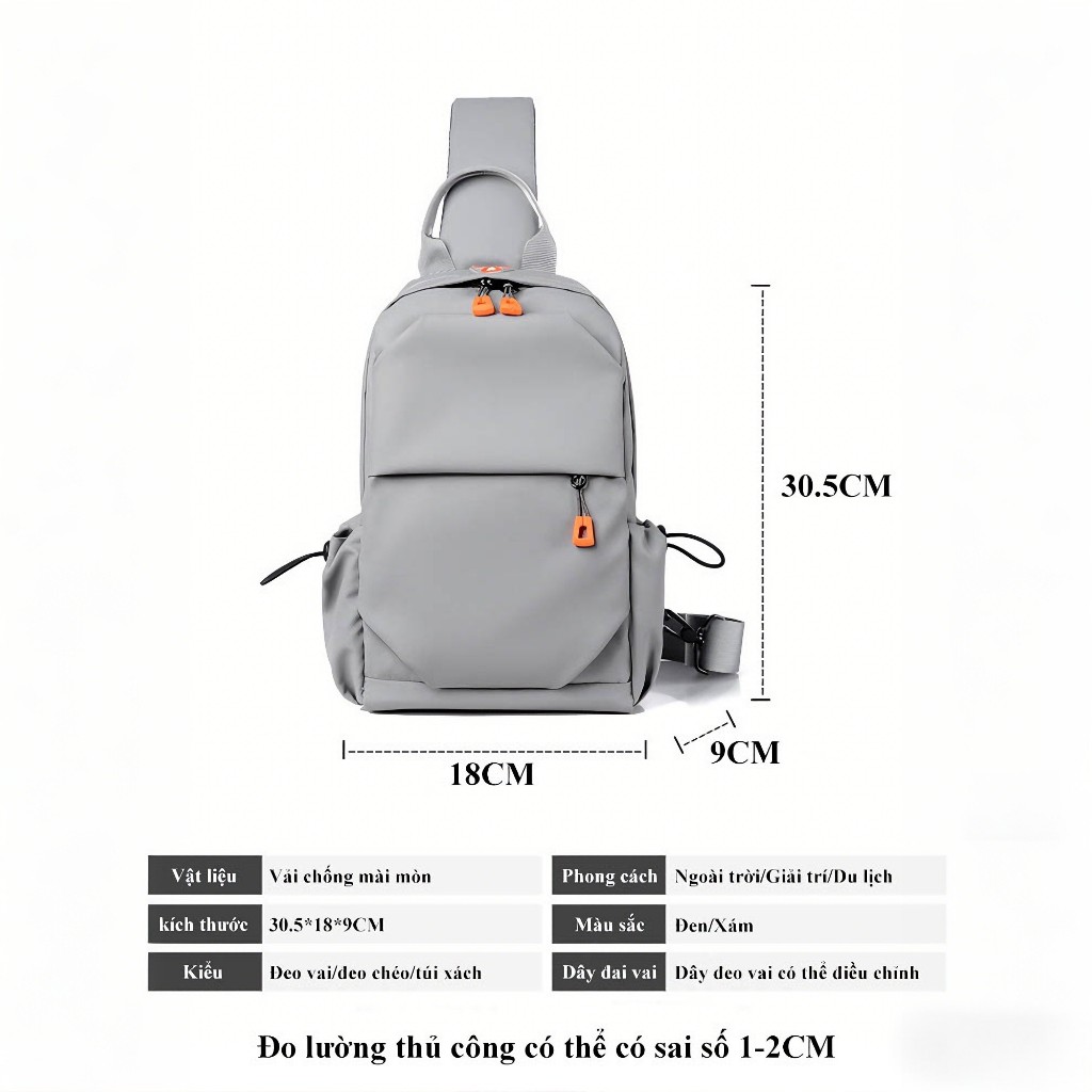 Túi đeo chéo chống nước cho nam túi đeo chéo nhiều ngăn MAX TOP cho nam thời trang Hàn Quốc C01 | BigBuy360 - bigbuy360.vn