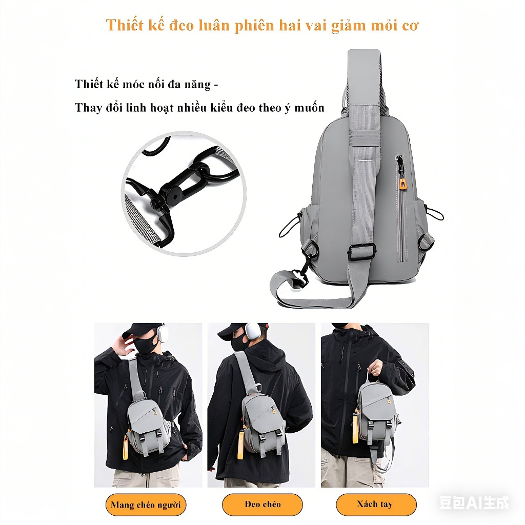 Túi đeo chéo chống nước cho nam túi đeo chéo nhiều ngăn MAX TOP cho nam thời trang Hàn Quốc C01 | BigBuy360 - bigbuy360.vn