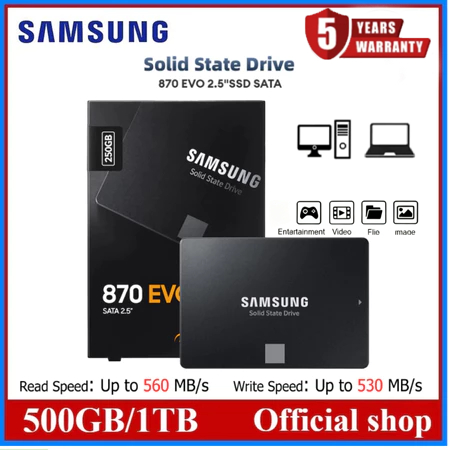 Giao hàng nhanh: Laptop SAMSUNG SATA3 SSD 500GB / 1TB 870 EVO Solid State Disk 2.5