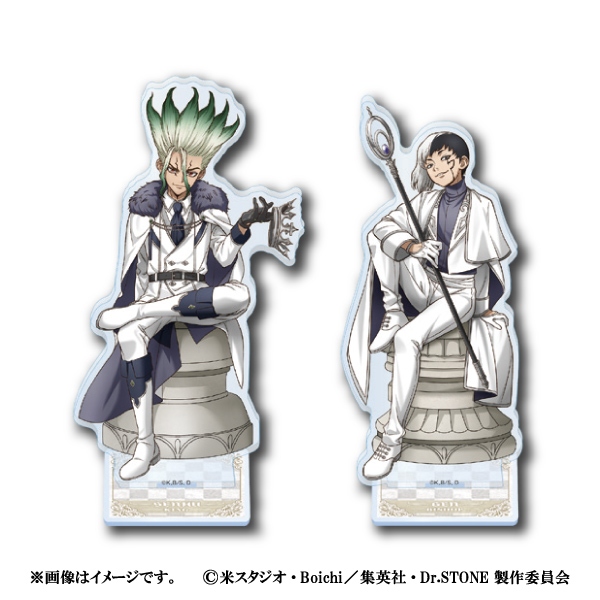 Dr.STONE FamilyMart Collab Chess Acrylic Stand - Senku, Gen, Stanley - Anime Hình Hàng Hóa