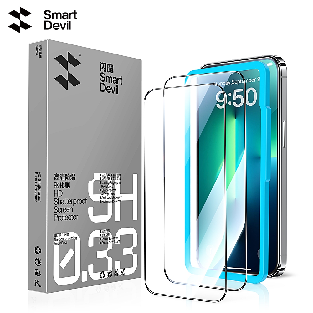 SmartDevil 9D Full Cover Kính Cường Lực Cho iPhone 18ProMax / 18Pro / 17ProMax / 17Pro / 16Pro / 15ProMax / 14 / 13promax / 12 / 11 pro max / Mini / 7 / 8 Plus / 6S Plus X XR XSMax SE Bảo Vệ Màn Hình