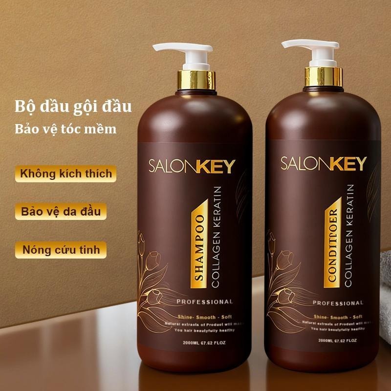 Dầu gội và dầu xả Salonkey 2000ml, Sửa chữa và phục hồi cho da đầu nhờn và tóc…
