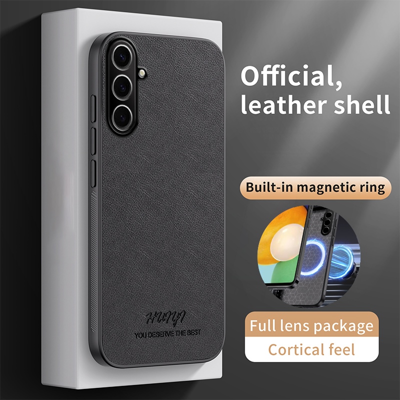 Vỏ Da Cho Samsung Galaxy A37 5G SamsungGalaxyA37 Vỏ Điện Thoại Từ Tính Sạc Không Dây Giá Đỡ Ô Tô Mờ 