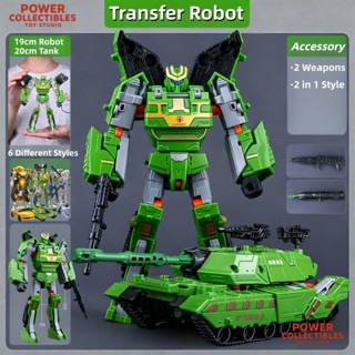  【Quà tặng trẻ em Đồ chơi biến hình xe tăng thành robot 2 trong 1 - Mô hình nhân vật hành động kèm súng năng lượng và pháo cầm tay Robot quân sự cho trẻ em mừng năm mới 2026 BT410 